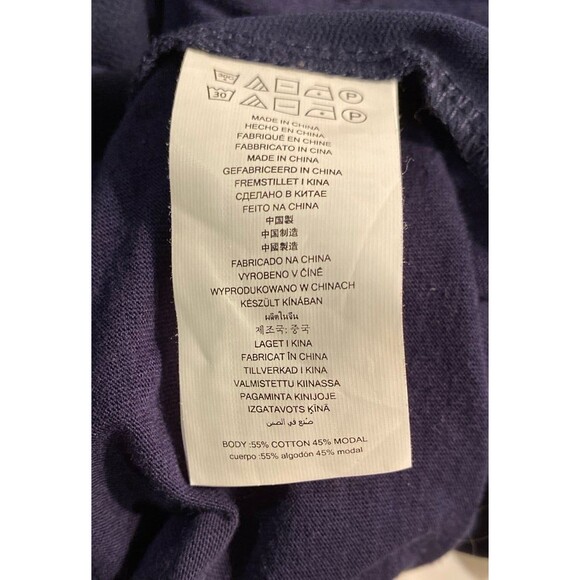 Michael Kors Blouse Plus Sz XL Top Navy Ruffle Hem Bell Long Sleeves Dressy Chic - Picture 8 of 10